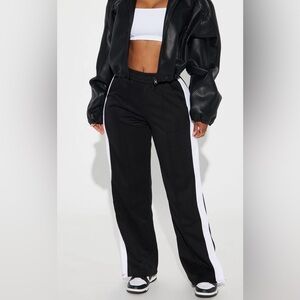 Black and White Women's Track Pants
